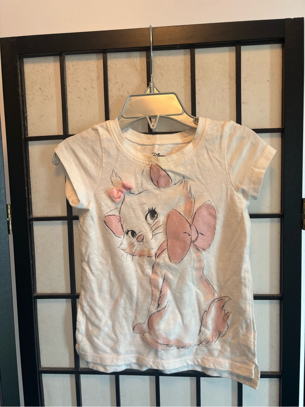 jumping beans Disney Aristocats Marie White Tee with Pink Bow Kitten Graphic